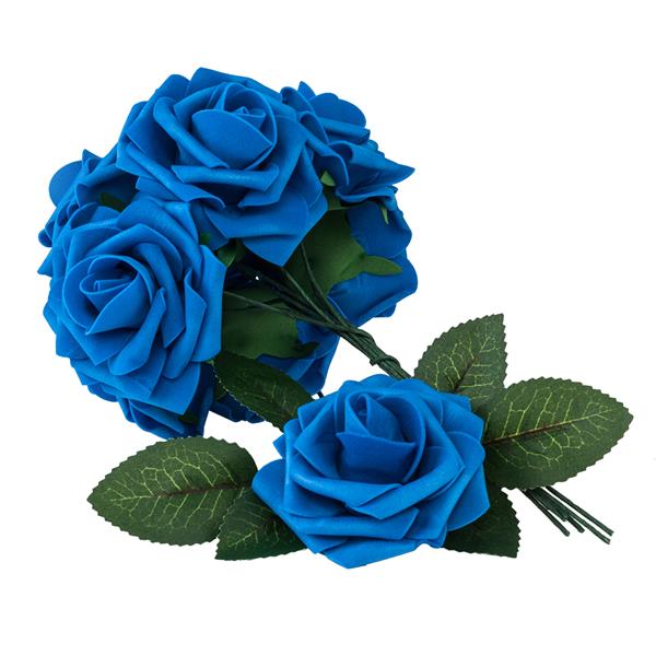 50pcs PE Foam Rose Flower Dark Blue 
