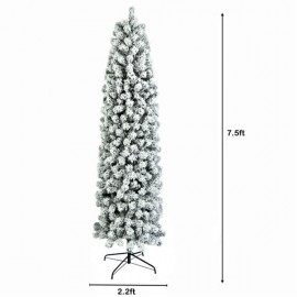 7.5ft Pencil Flocking Christmas Tree