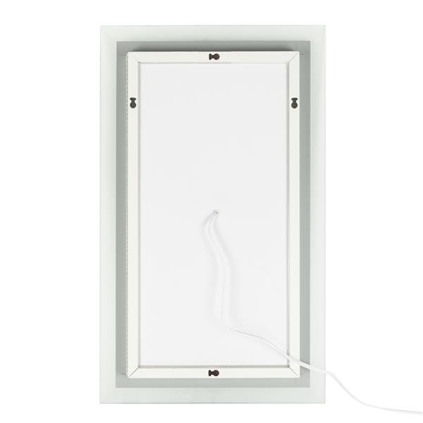 Square Touch LED Bathroom Mirror, Tricolor Dimming Lights40*24" 