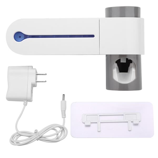 UV Light Sterilization Toothbrush Holder Sterilizer Automatic Toothpaste Dispenser 110V US Plug