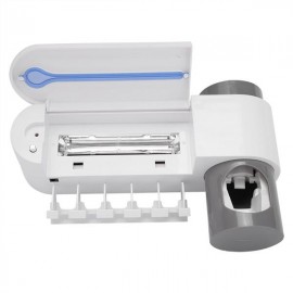 UV Light Sterilization Toothbrush Holder Sterilizer Automatic Toothpaste Dispenser 110V US Plug