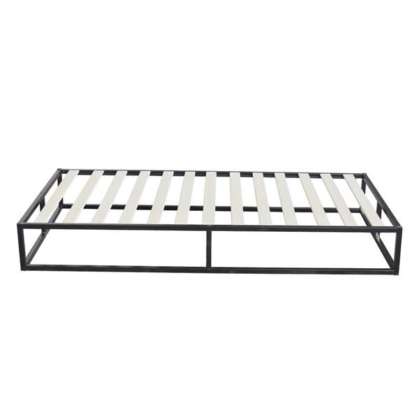 Simple Basic Iron Bed Twin Size Black 