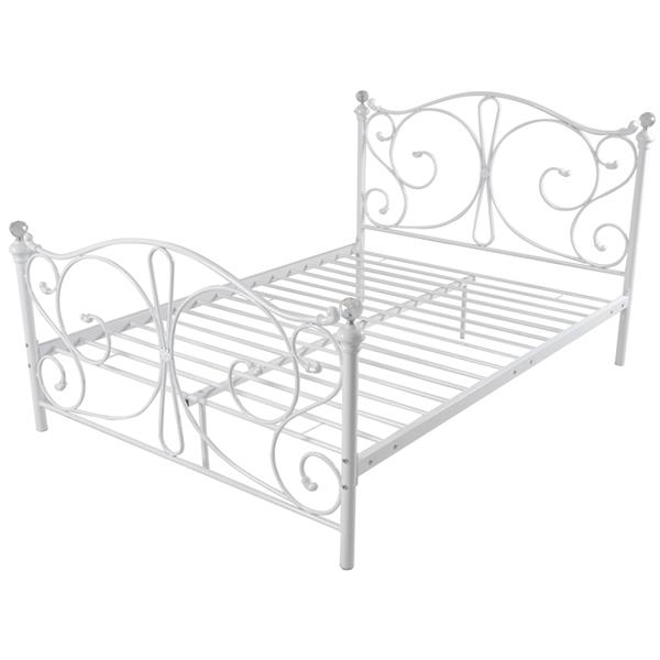 BD-7006 4FT6 Double Size Double Iron Bed King Size White 