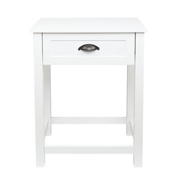 2pcs FCH 1-Drawer Nightstand End Table White 