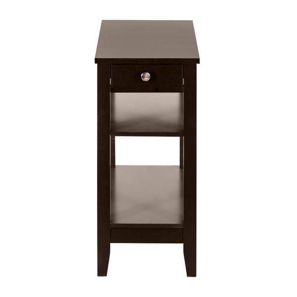 (28.45 x 64 x 61cm)Two Layers of Bedside Table with Drawers Brown 