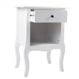 European Bedside Table-One Pump White