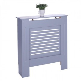 MDF Wood Radiator Cover Board Stripe Pattern Gray Painted S