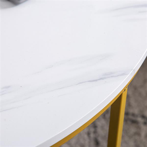 Marble Simple Round Coffee Table [90x90x48.5cm] White 