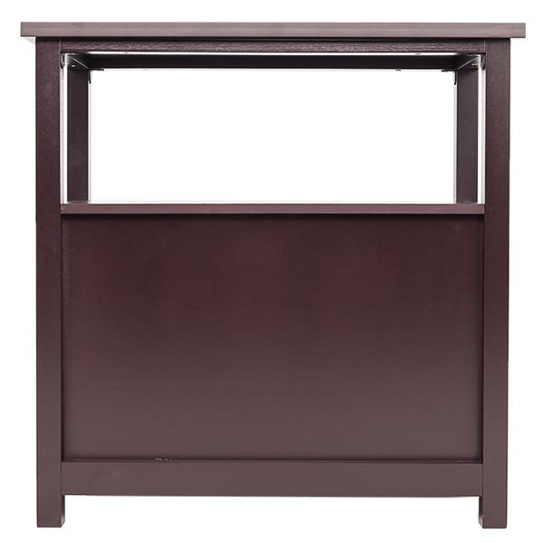 Double-tier Coffee Side Table with Two Drawers Coffee 