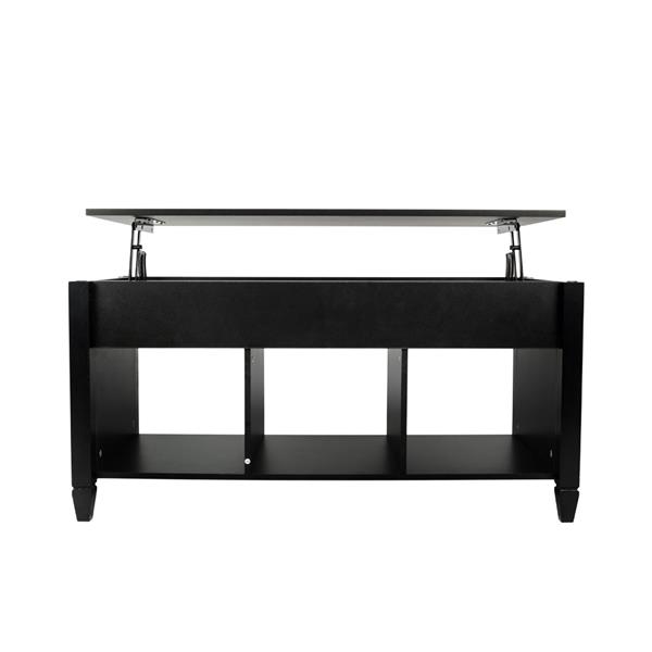 [US-W]Lift Top Coffee Table Modern Furniture Hidden Compartment And Lift Tabletop Black 