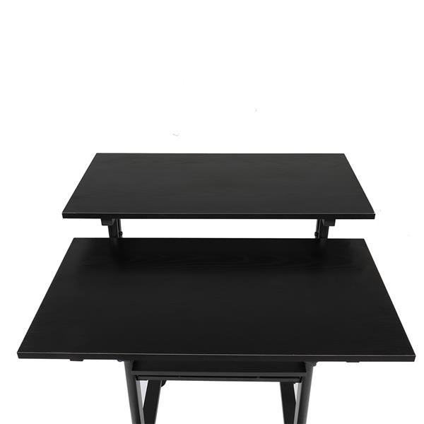 Standing Lifting Computer Table Single Tube Lifting Black [70*70*65.5CM] 
