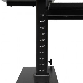 Standing Lifting Computer Table Single Tube Lifting Black [70*70*65.5CM]