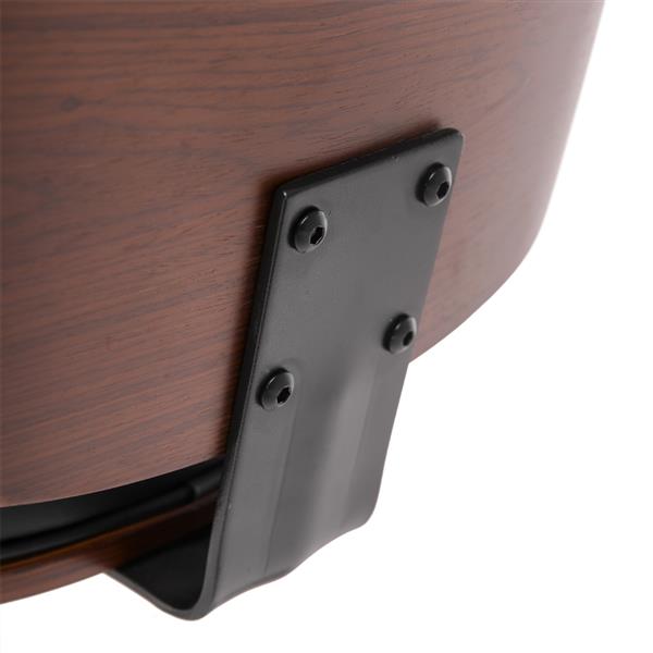 Mid-Century Office Desk Chair Adjustable Black Leather Chrome Base Bent Plywood 