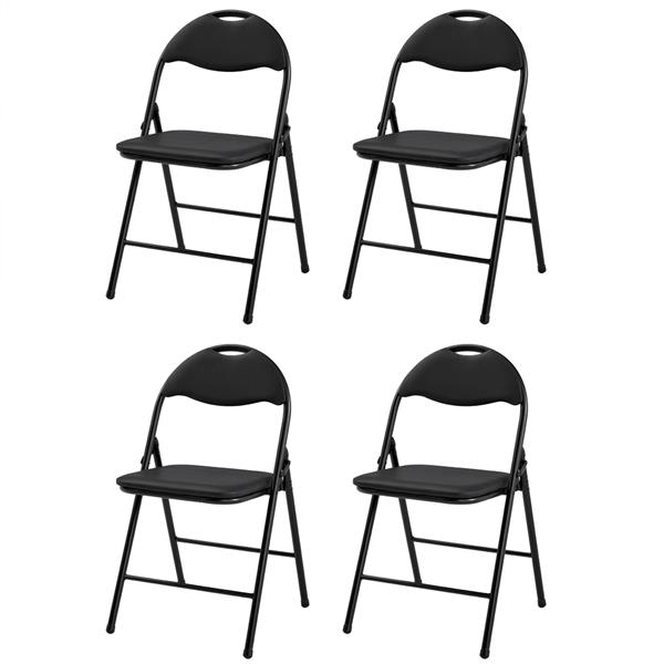 [US-W]3024 Camel Chair With 4 Foldable Leather Curved Backrests Black