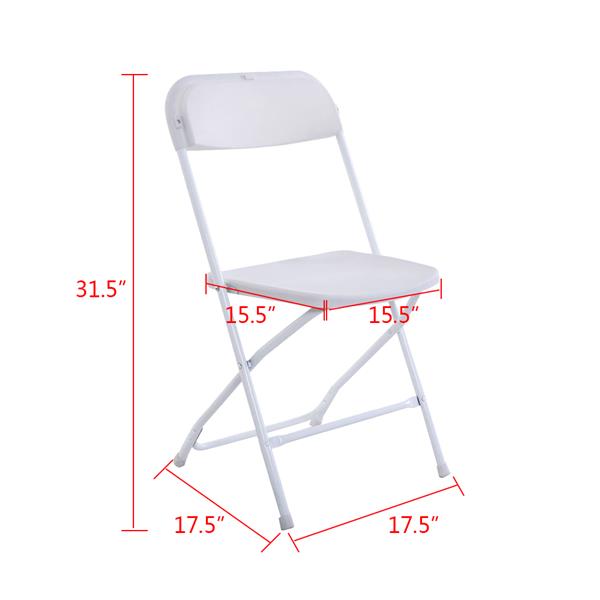 5pcs Portable Plastic Folding Chairs White 