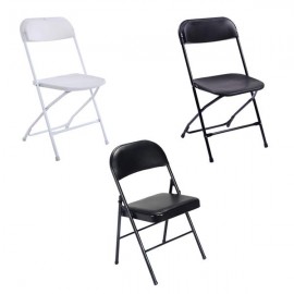 [US-W]5pcs Portable Plastic Folding Chairs Black
