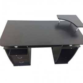 Integrated Melamine Board Computer Desk with Drawers Black