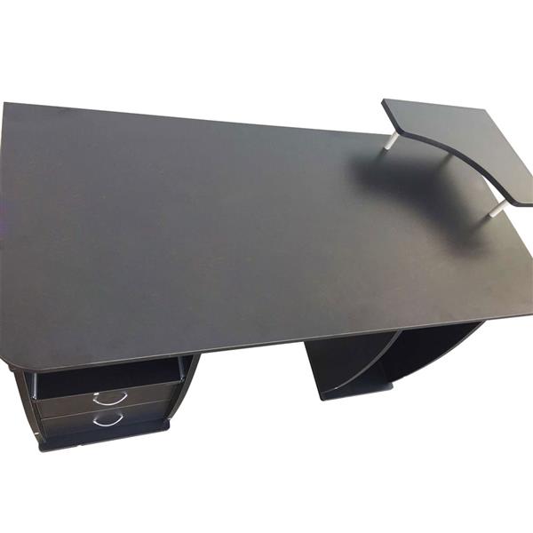 Integrated Melamine Board Computer Desk with Drawers Black 