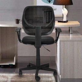 [US-W]Jose Home Office Room Use Nylon Five-star Feet Mesh Chair Black