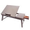 Retro Plain Design Adjustable Bamboo Lap Desk Tray..